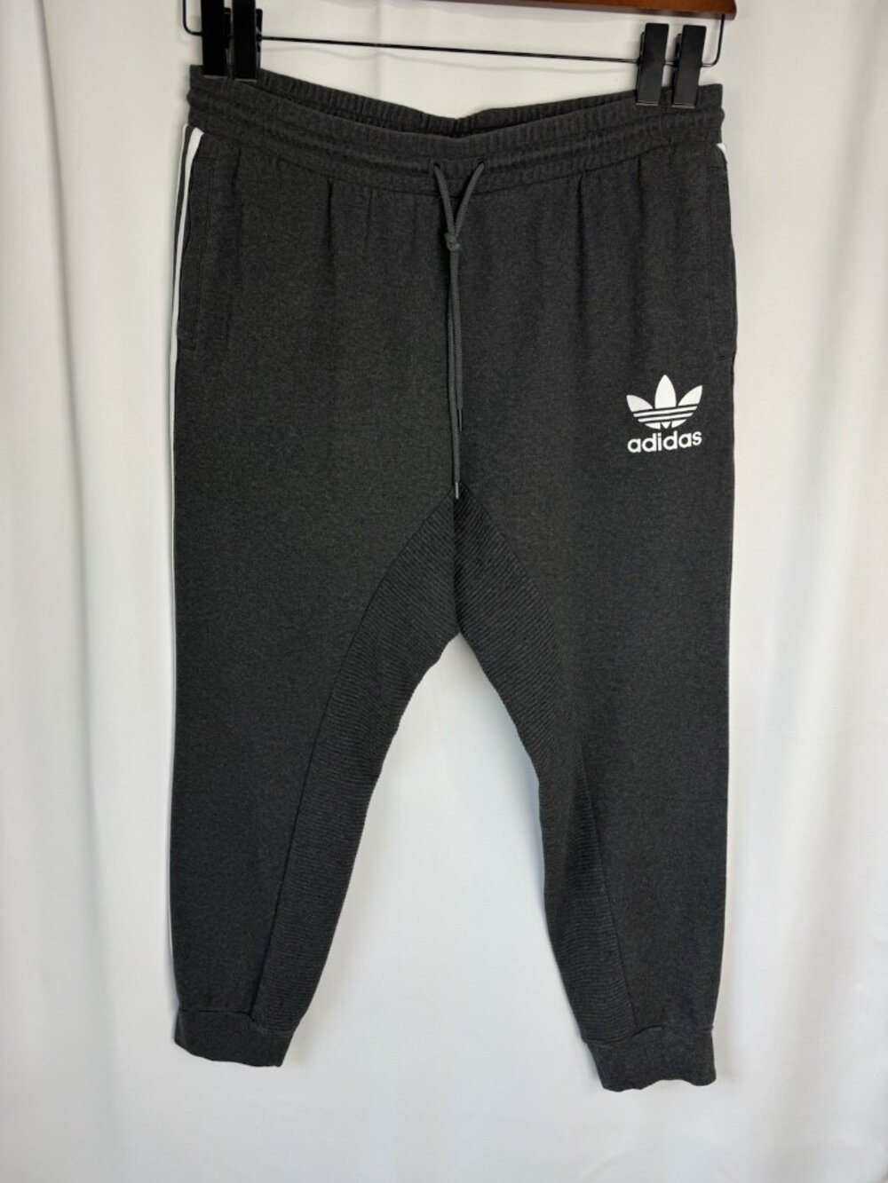 adidas Originals Mens Gray 2-Pc Fleece Tracksuit Full-Zip Hoodie + Pants SZ 2XL - Picture 2 of 16